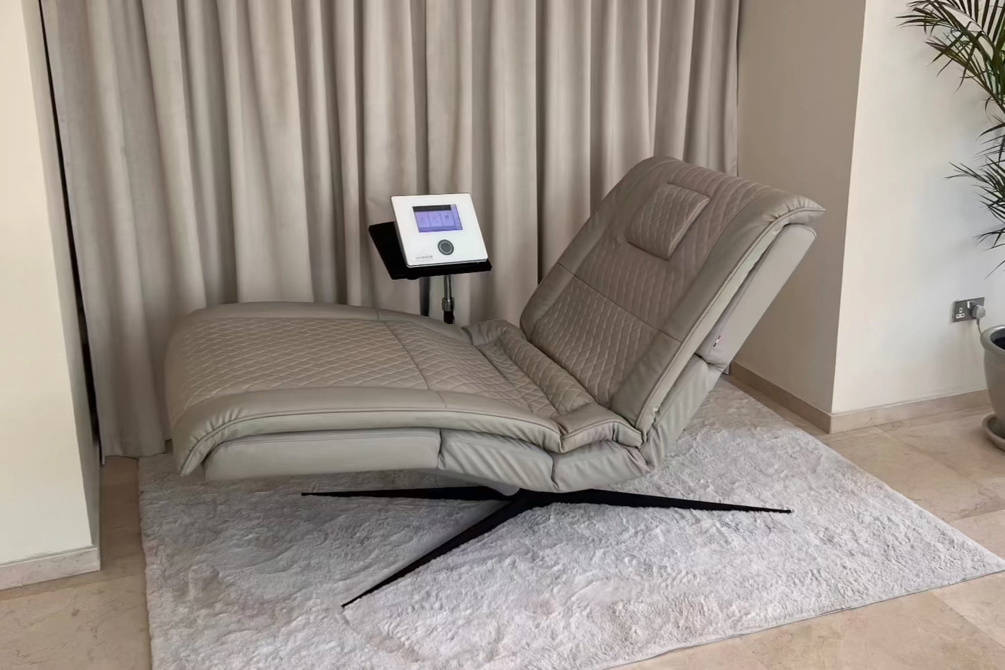 Premium Longevity Lounger PEMF Chair with ergonomic design and microvibration therapy for ultimate relaxation and wellness